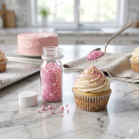 Pink Mix Pearls Sprinkles 25g Bottle
