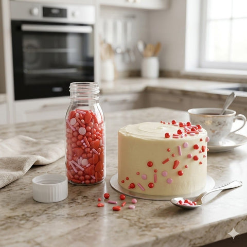 Red & Pink Mix Pearls Sprinkles 25g Bottle