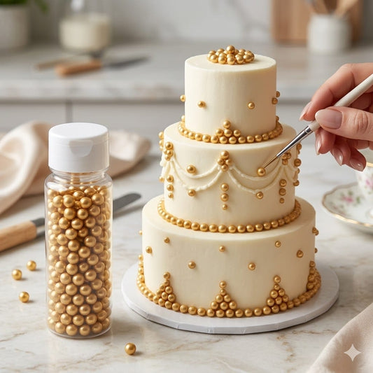 Medium Golden Pearls Sprinkles 25g Bottle