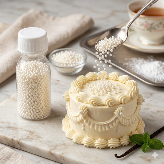 Mini White Pearls Sprinkles 25g Bottle