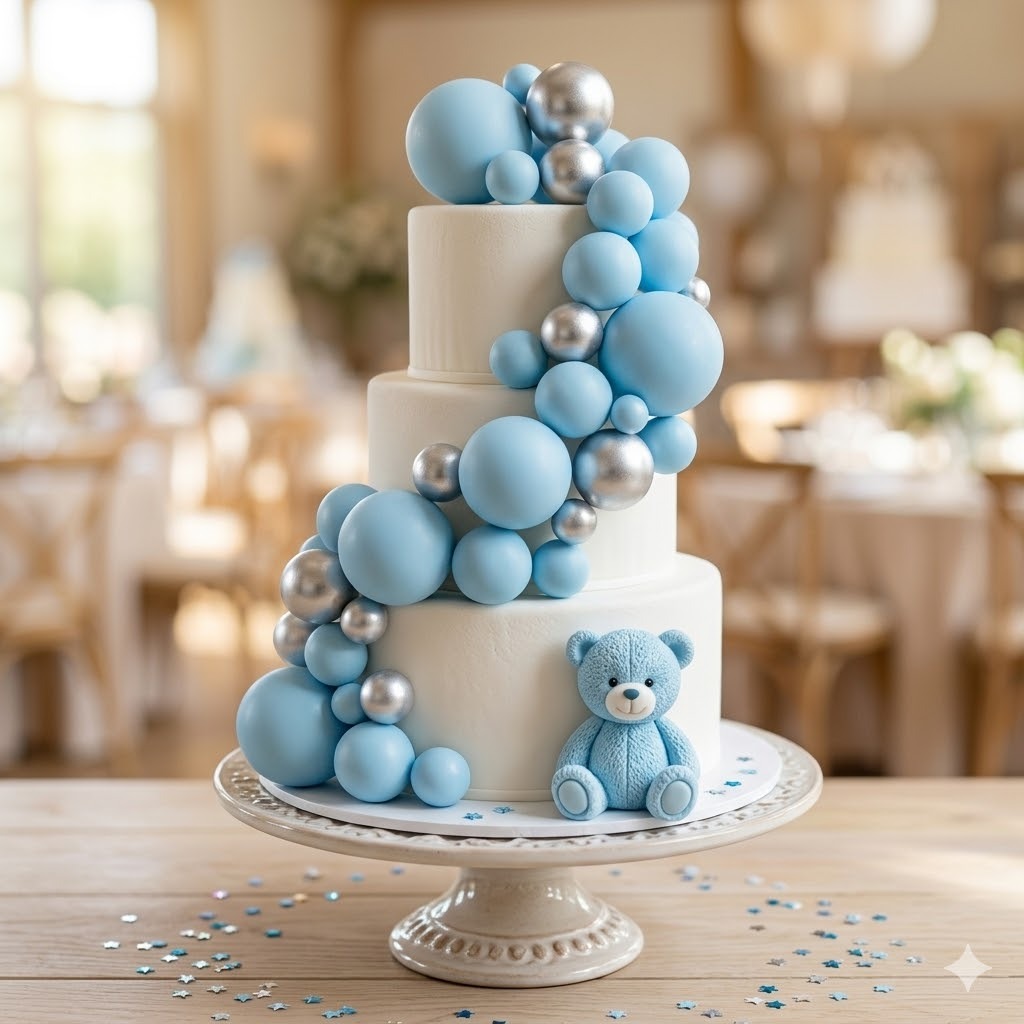 Blue Faux Ball Cake Toppers (20 Piece Pack) – Elegant Cake Decoration Balls