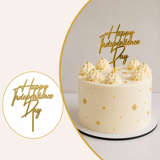 Happy Independence Day Acrylic Cake Tags 5pcs – 14 August Cake Decoration Toppers
