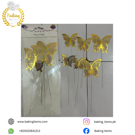 Multi Butterfly with Stick – Pack of 6 Pcs