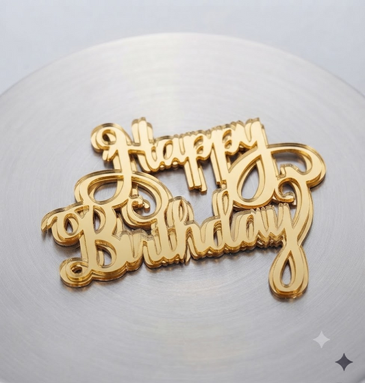 Happy Birthday Cake Topper Tags – Pack of 5 Pcs | Reusable Birthday Cake Decoration