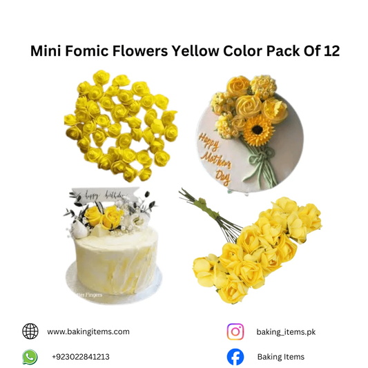Mini Yellow Fomic Flowers – Pack of 12 Flowers