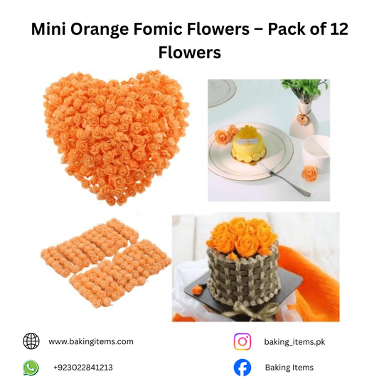 Mini Orange Fomic Flowers – Pack of 12 Flowers