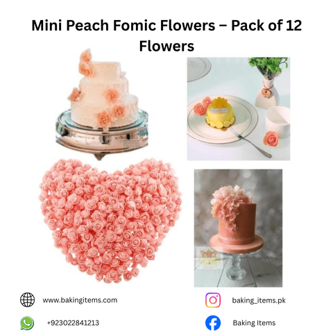 Mini Peach Fomic Flowers – Pack of 12 Flowers