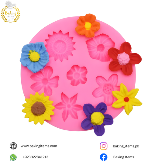 6 Cavity Flowers Silicone Mold