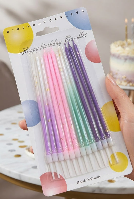 Multi Color Straight Birthday Candles for Cake Decoration | Colorful Cake Candles