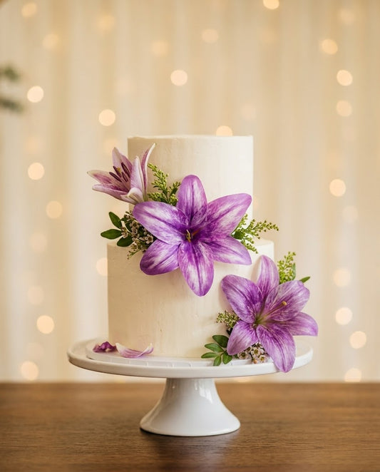 Purple Lily Flowers – Elegant Decorative Cake & Dessert Flowers